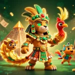 M3 casino official withdrawal showcases an exciting 3D digital scene with a Mayan priest and gaming elements.