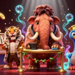 Experience the excitement of uu88 with our lively casino scene featuring a woolly mammoth bouncer.