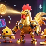 Experience the thrill of 23Win's dynamic gaming scene with vibrant crypto elements and engaging characters.