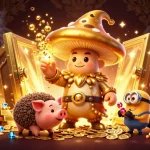 Catch winning jackpots at qs888 with golden treasures and magical characters in this fantasy casino scene.