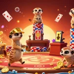 Experience the thrilling 88xx gambling scene with meerkats running a vibrant casino operation.