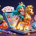 Experience thrill and fun with okvip's vibrant gaming scene featuring a mermaid princess and dynamic casino elements.