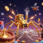 Engage with thrilling casino action at Tv88 featuring a golden spider and Victorian fly amidst dynamic game elements.