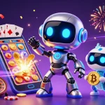 Experience thrilling gameplay at XO88 with vibrant casino elements and a dynamic robot mascot.