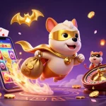 Experience thrilling wins at crazyvegas with a superhero dog and hamster amidst vibrant casino visuals.