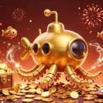 Experience thrilling moments with hm88shop’s golden kraken submarine navigating a casino treasure trove.