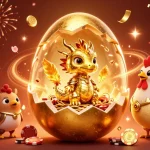 Experience the thrill at 8vbet, where a golden dragon emerges amidst vibrant casino symbols.