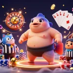 Experience LV88's gaming excitement with an animated underwater scene featuring a fugu and catfish referee.