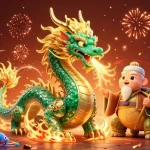 Playing fish shooting games at ea88, where a vibrant dragon and sage create excitement.