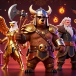 Engage with exciting slot88 gameplay featuring Viking characters and dynamic arcade visuals.