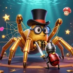 Engage with 789 win in a vibrant 3D casino world featuring a golden tarantula and gaming elements.