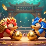 Compete at trang chủ UU88 with exciting pangolin characters in a vibrant casino atmosphere featuring poker chips and golden confetti.