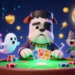 Experience thrilling gameplay at go8 with a Frankenstein bulldog dealer, ghost mouse, and werewolf kitten!