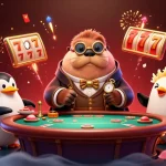 Win88 features an underwater poker game with a jolly walrus, penguin dealer, and bluffing pufferfish.