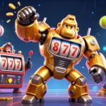Celebrate thrilling sports betting action with cakhiatv featuring a dynamic gorilla mech and exploding golden coins.