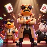 Experience the excitement of luck8864 with 3D cartoon raptors sneaking into a VIP casino lounge.